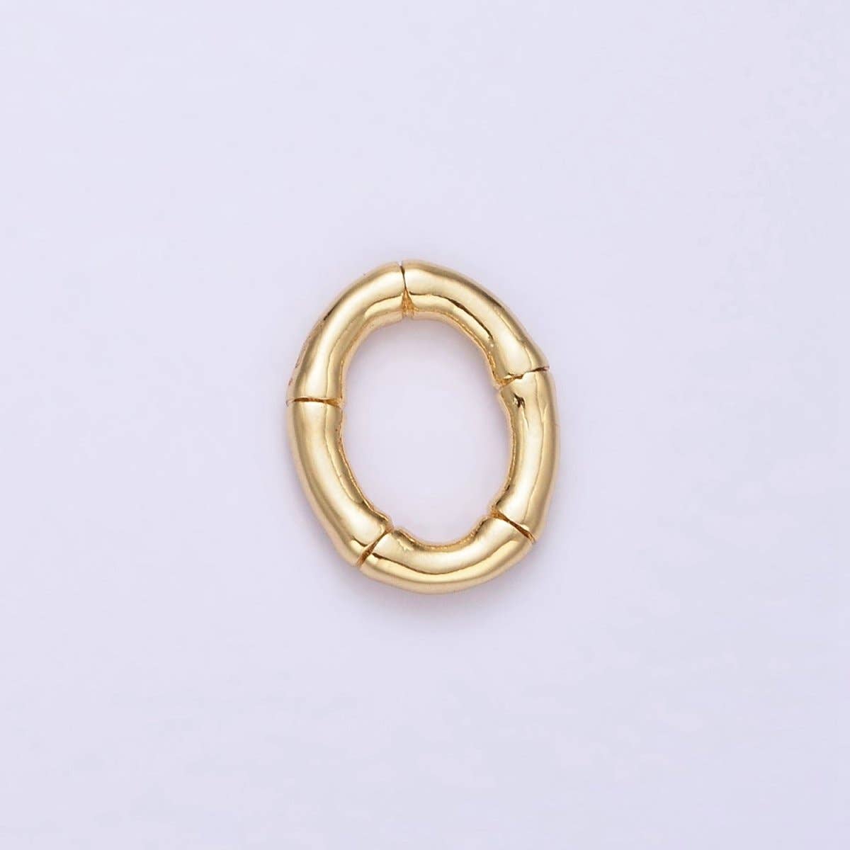 Aim Eternal - Wholesale Individual Charm/Pendant - 14K Gold Filled 12mm Bamboo Oval Link Minimalist Findings Supply | Z5760