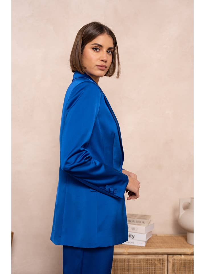 Attentif Paris - Vente Veste de tailleur – femme - Veste cintrée unie en satin31