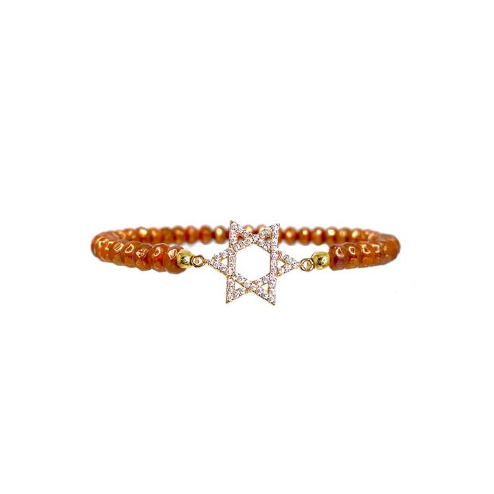 Love, Lisa - Wholesale Charm/Dangle Bracelet - Harper Crystal CZ Star of David Stretch Bracelet Colorful