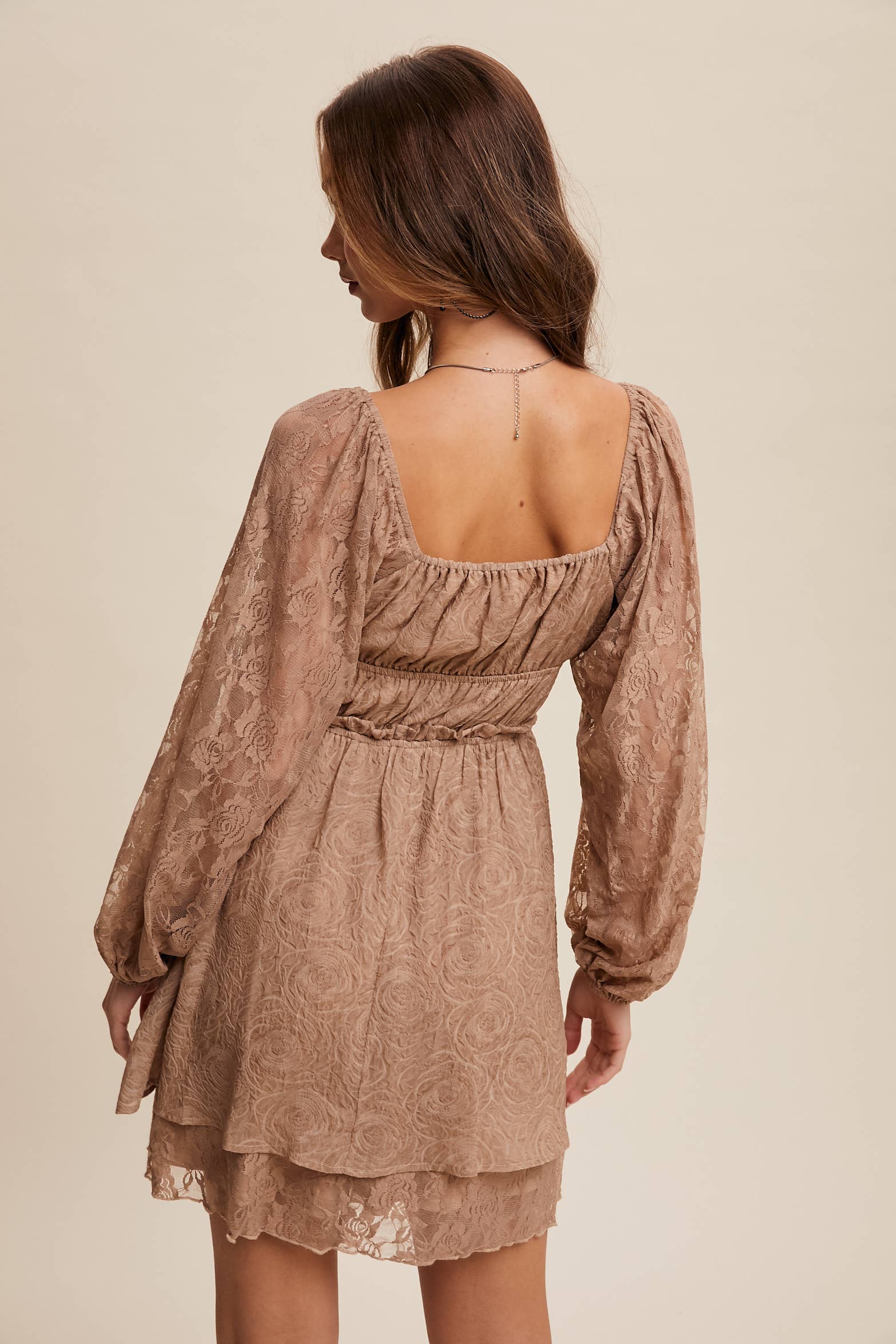 Listicle – wholesale Dress – Women's – Floral Lace Dress with Layered Detail LD145516