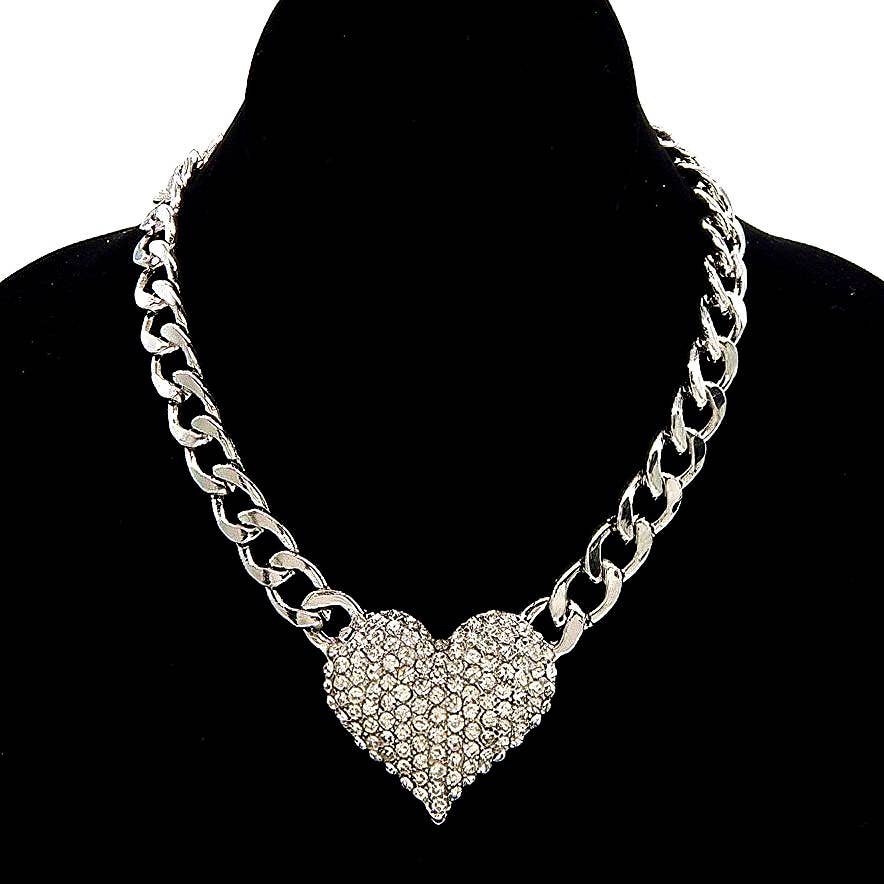 Diacly - Wholesale Pendant/Charm Necklace - Bling Rhinestone Heart Chain Necklace1