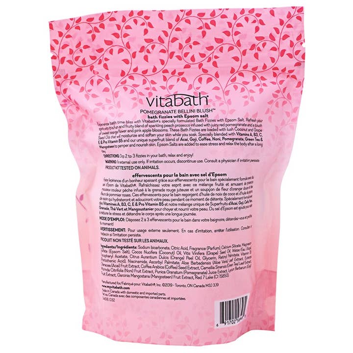 Vitabath - Wholesale Bath Bomb/Fizz - Pomegranate Bellini Blushâ„¢ Bath Fizzies 11.3 oz