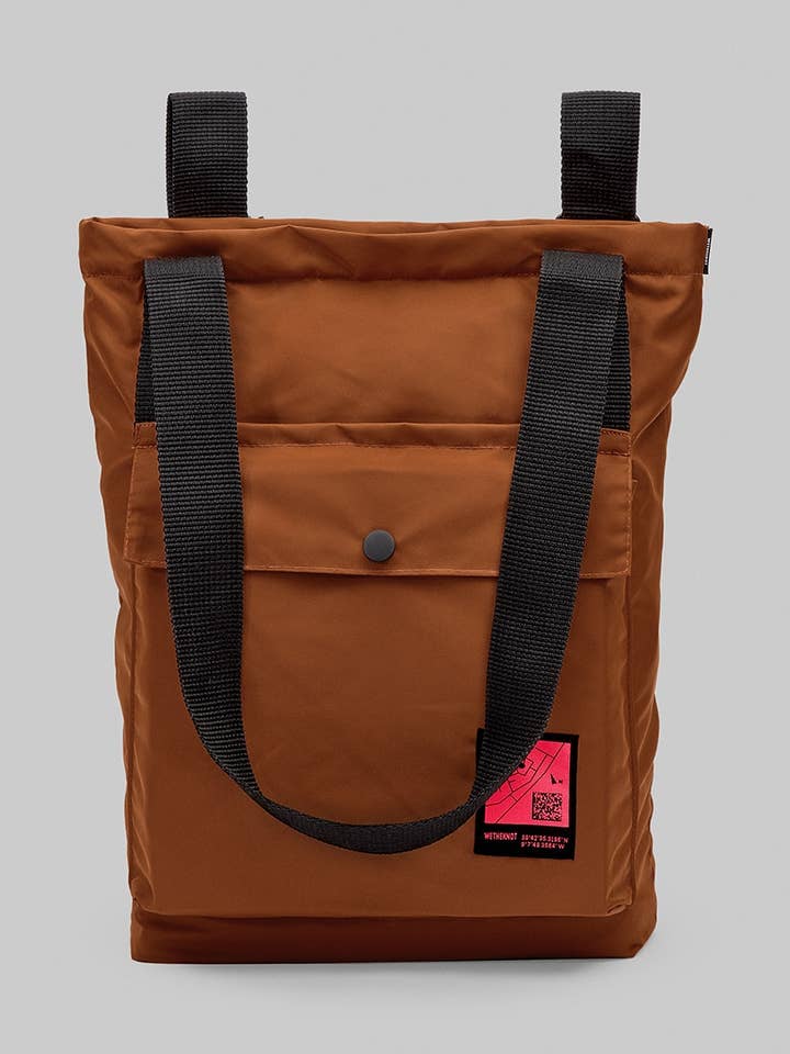 Recycled convertible backpack (orange) — Recycled nylon for wholesale by wetheknot