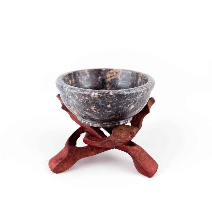 GREENROOTS USA LLC – wholesale Rökelsehållare – 4 ”Cobra Stand + 3" sten skål brännare set kol harts kottar8