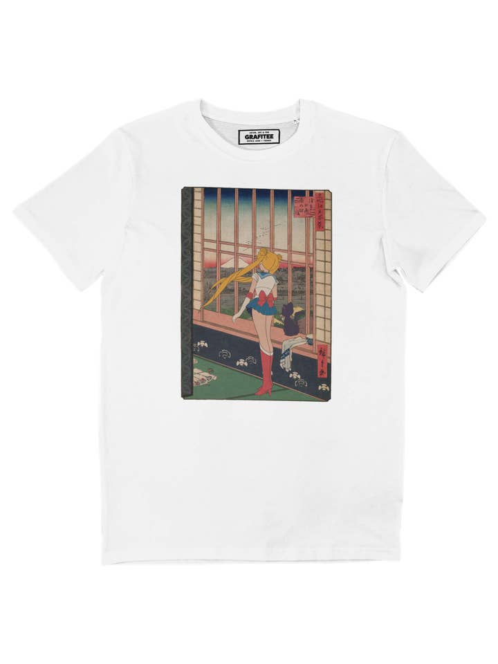 White Floating View Tee - Sailor Moon Manga Print T-Shirt for wholesale on Faire