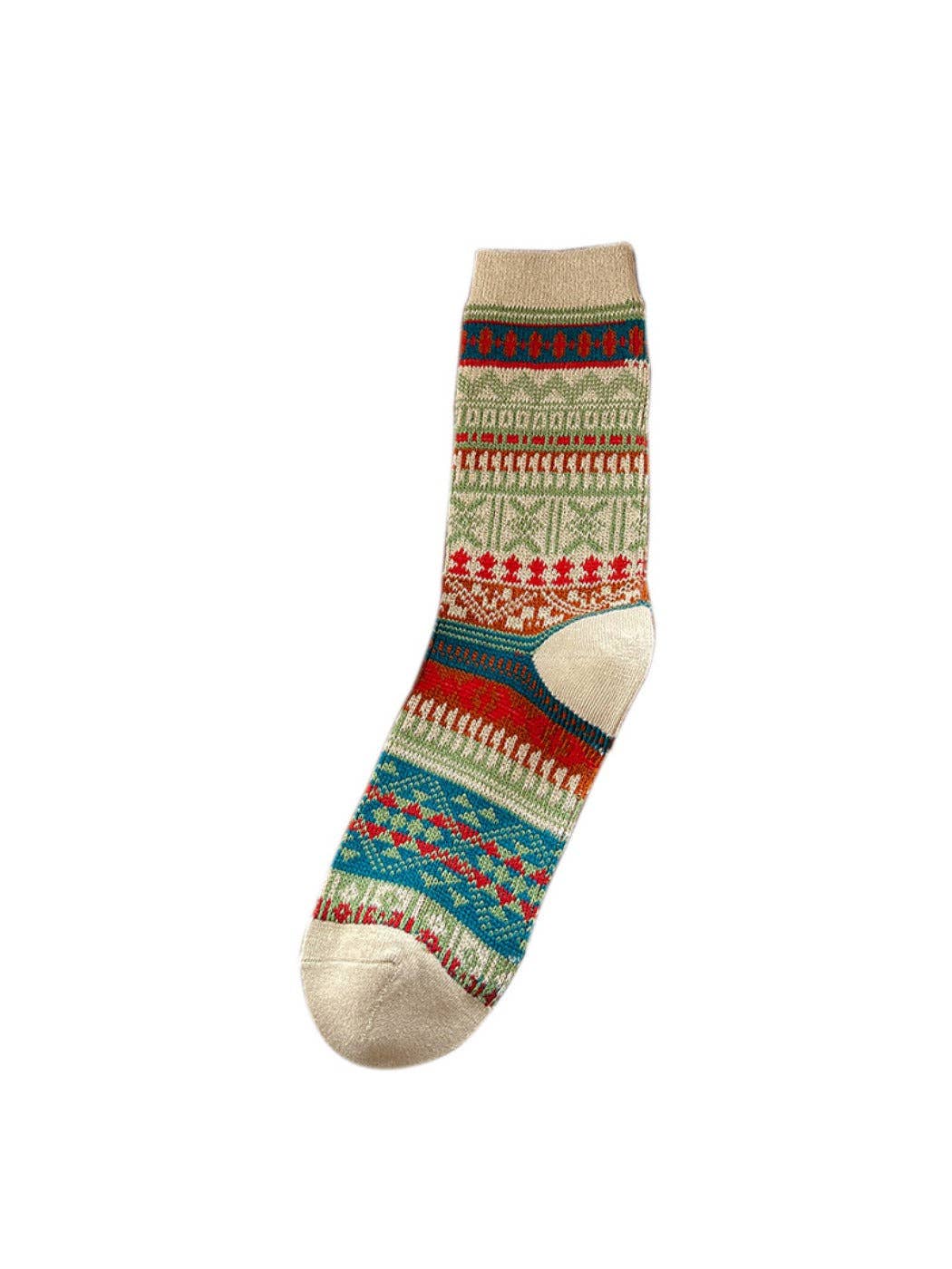 Funkyrel® Atzbranding Limited - Wholesale Socks - Women's - Rufia - Vintage Geometric Pattern Women's Mid-Calf Socks9