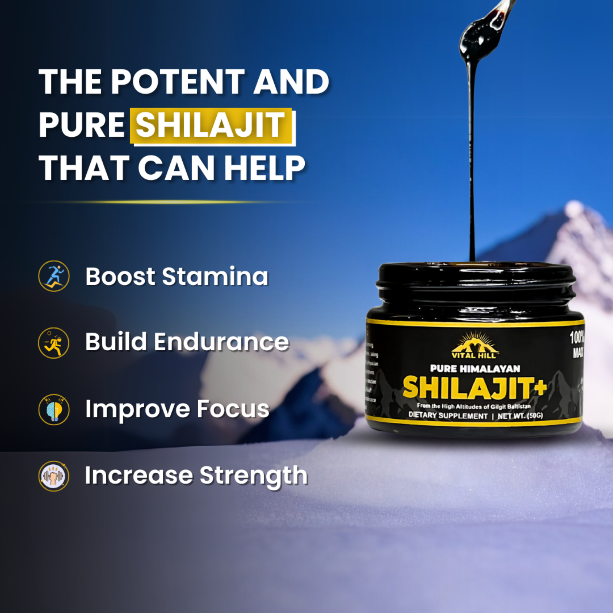 Vital Hill - Wholesale Oral Supplement/Vitamin - Vital Hill Premium Himalayan Shilajit - Energy Supplement1