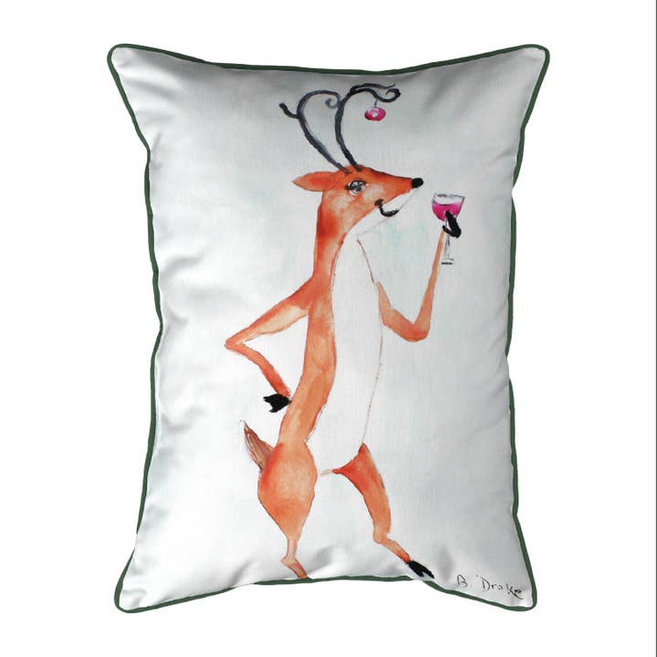 Deer Party Corded Pillow for wholesale by Betsy Drake Interiors