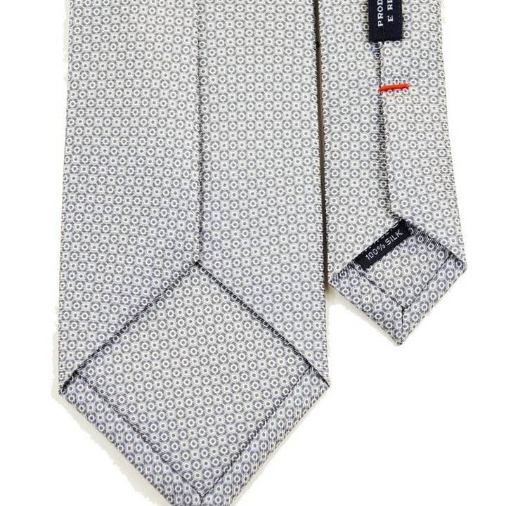Sartoria Gallo S.r.l. - Vente Cravate – homme - Cravate à micro motif gris perle avec module rond1