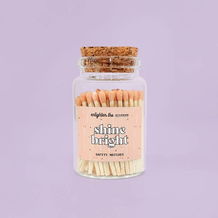 Skinande Liten Korkad Burk med Persikofärgade Tändstickor för wholesale av Enlighten the Occasion
