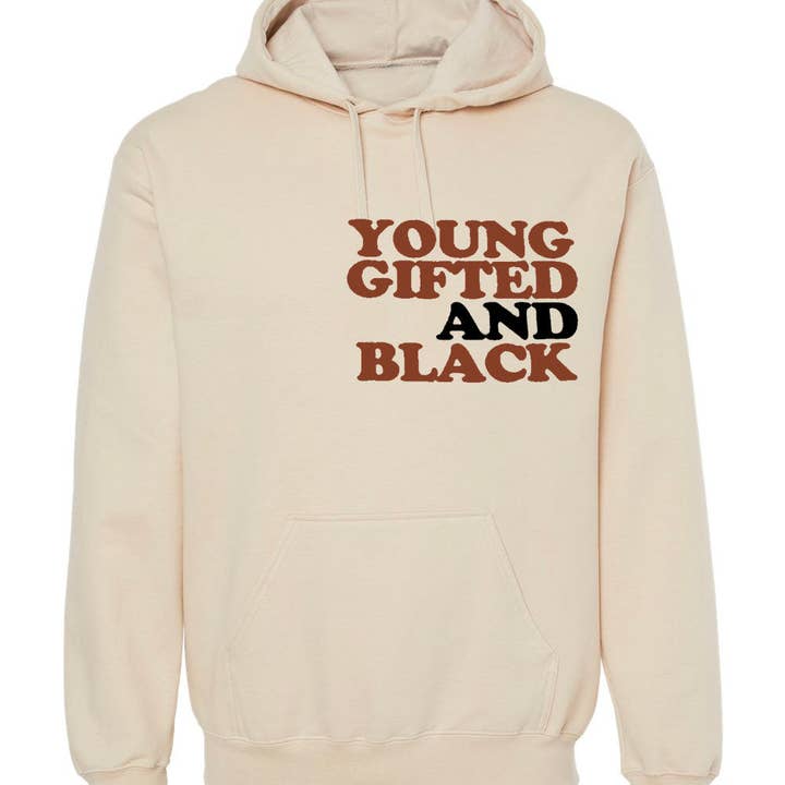 Chandail à capuchon noir pour adulte Young Gifted pour la vente par black N ugly