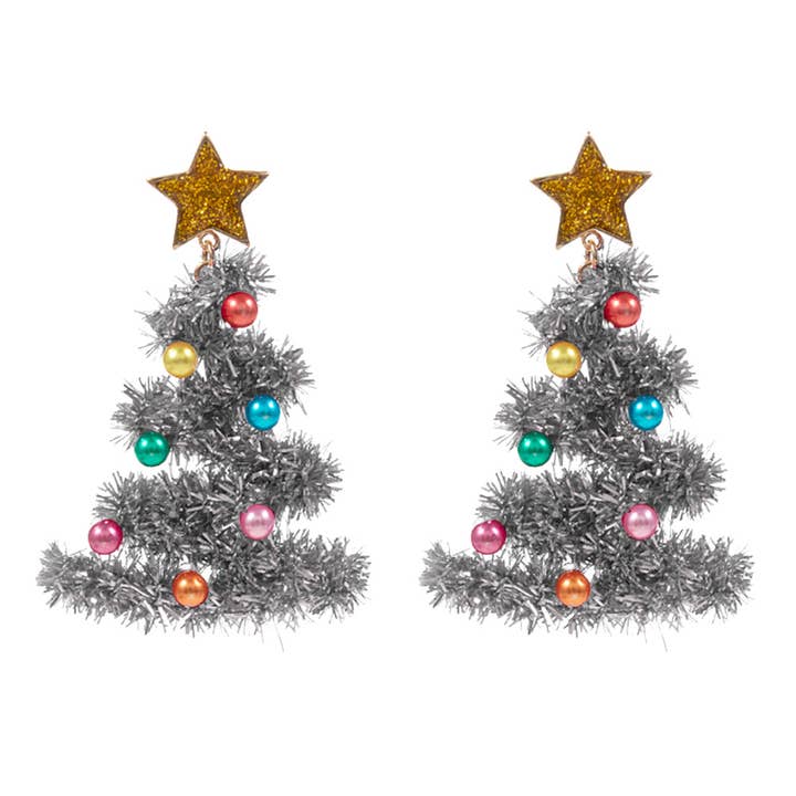 Sensibling Corp. - Wholesale Dangle Earrings - Tinsel Christmas Tree Earrings2