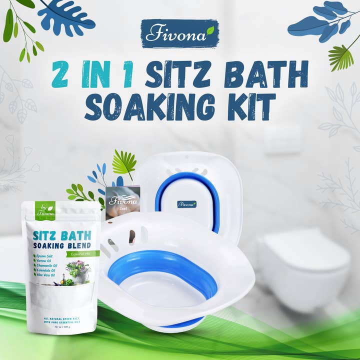 FIVONA - Wholesale Bath Soak/Milk - 2 in 1 Sitz Bath Soak Kit Bundle of Expandable Seat Salt6