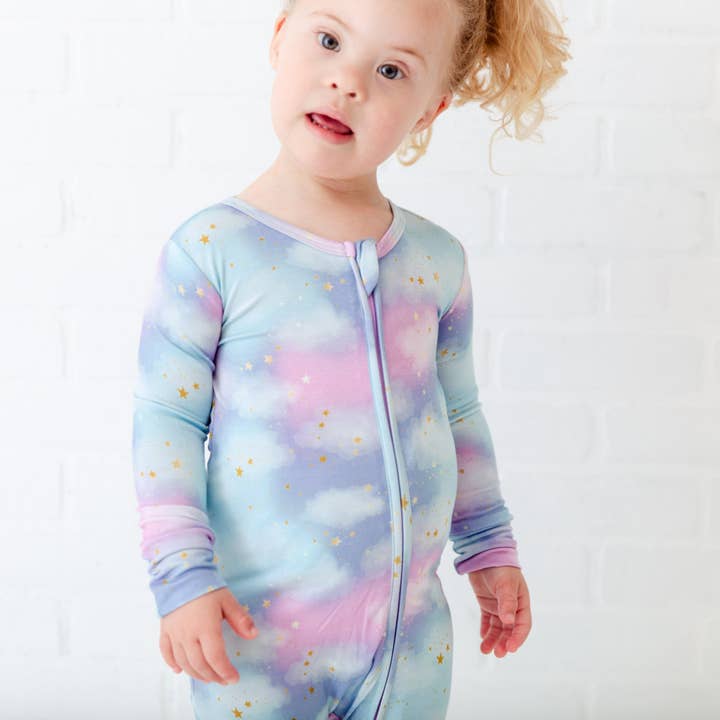 Dreamiere – wholesale Sleepsuit – Baby – Kids Cotton Candy Skies Bamboo Convertible Footie Pajamas3