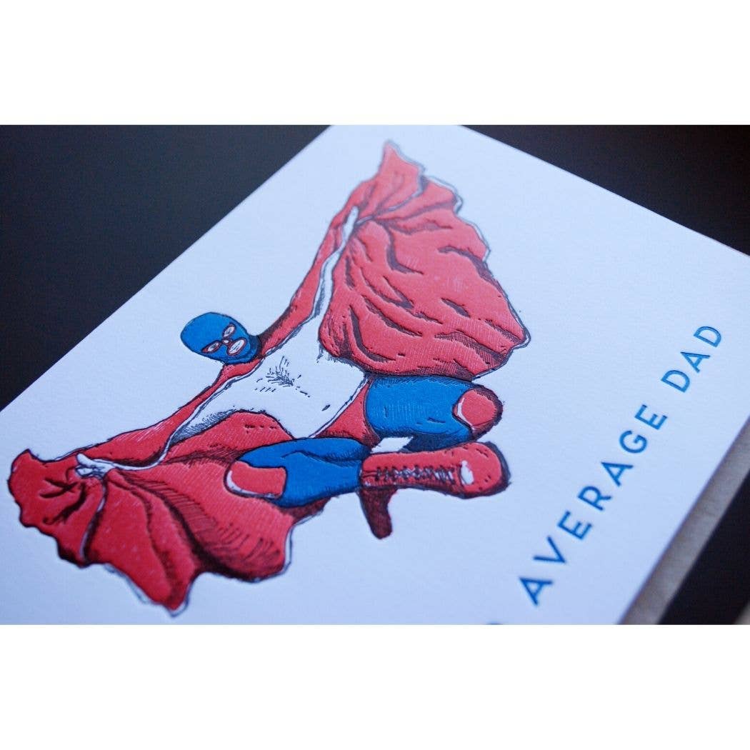 Porchlight Press Letterpress - Venta al por mayor Tarjetas del Día del Padre - Tarjeta de papá promedio de nacho3