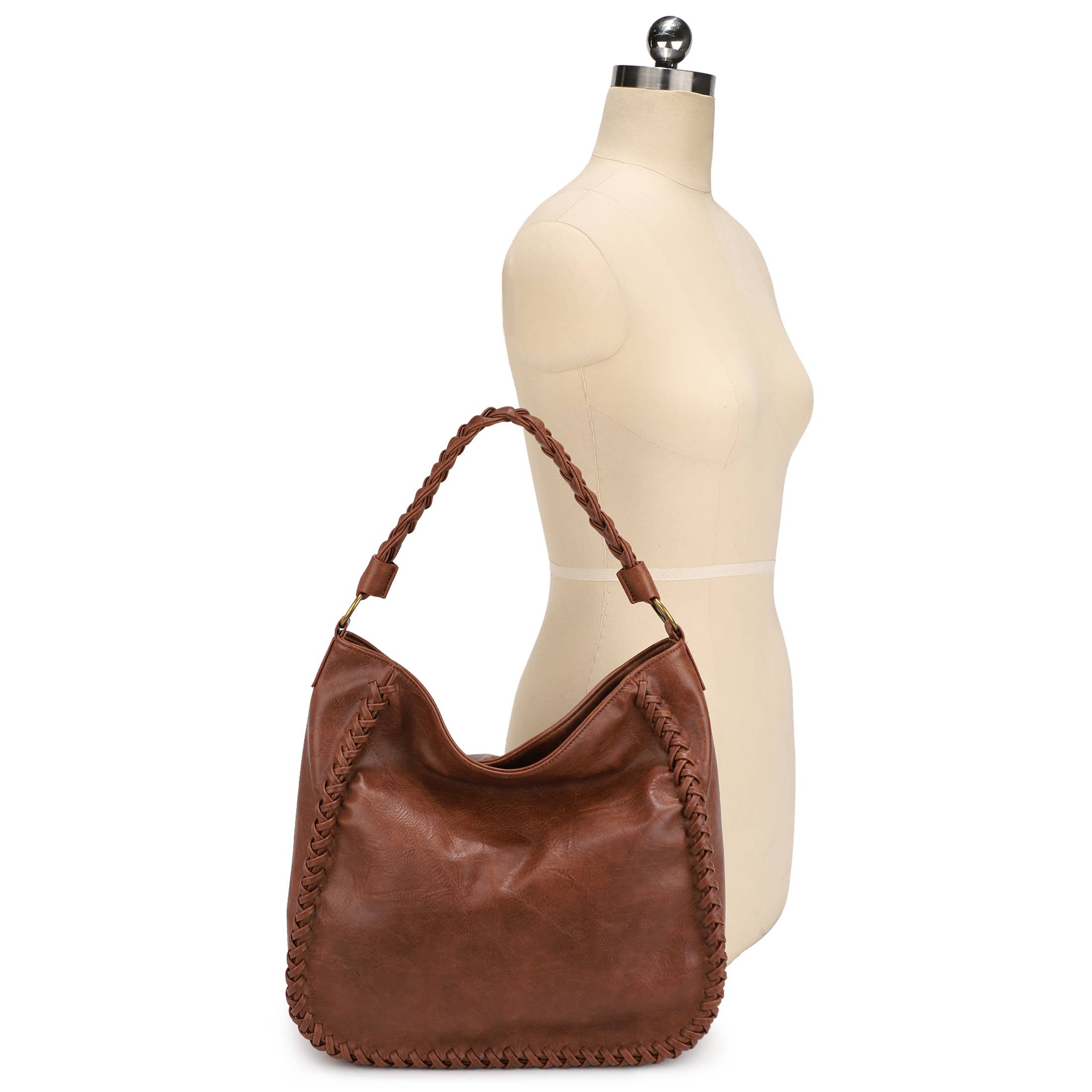 KAYLA+AVA - Wholesale Shoulder Bag - Women's - DEANA HOBO WHIPSTITCH WITH BRAIDED HANDLE9