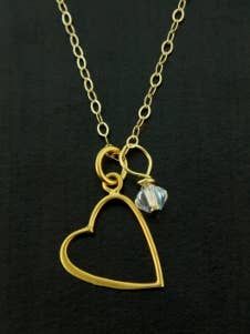 Gold Open Heart Necklace for wholesale by Sosie Designs