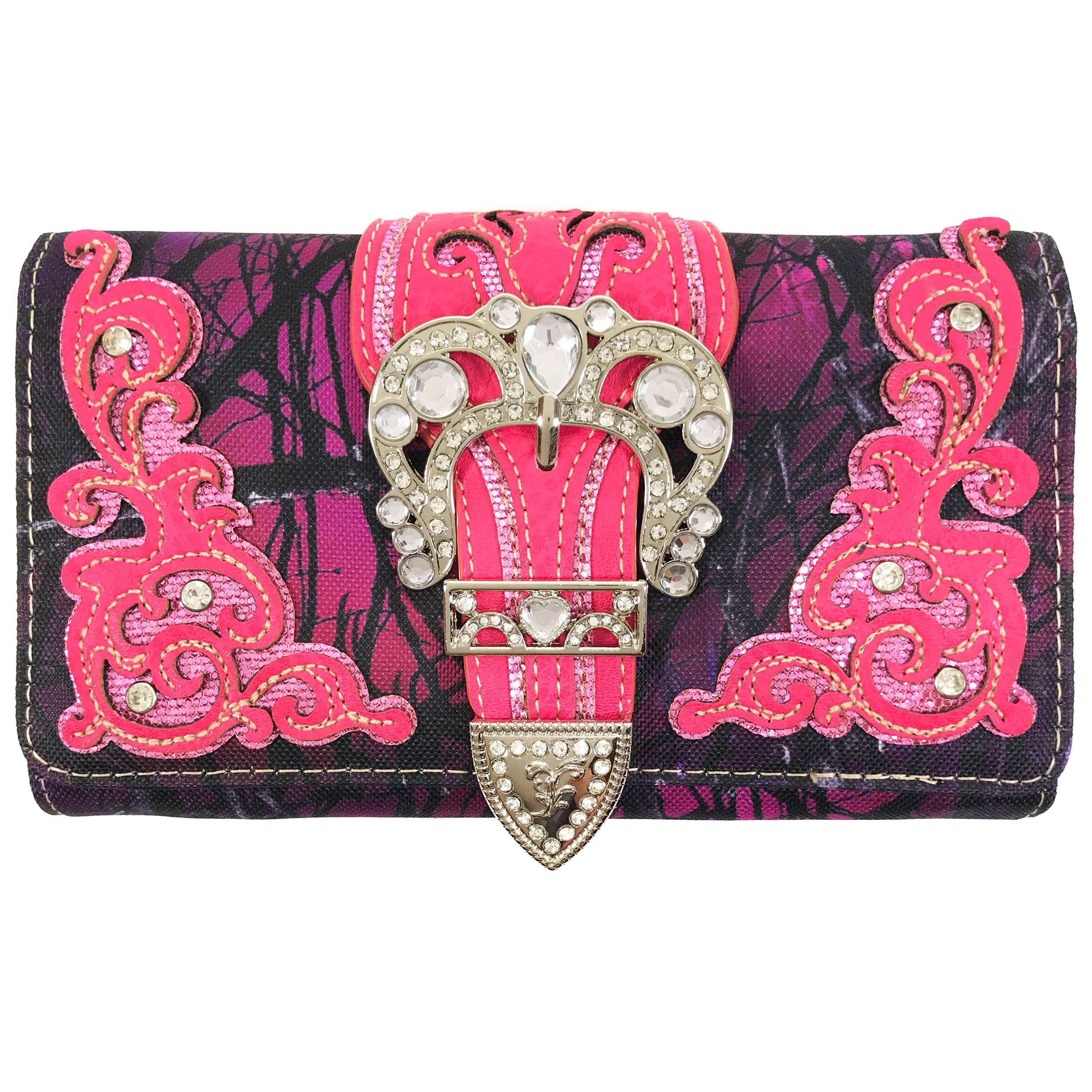 Lunar Deer – wholesale Plånbok - Dam – Rhinestone Buckle Branch Kamouflage Crossbody-plånbok för kvinnor4