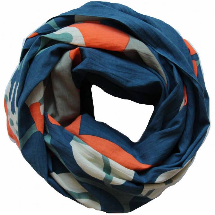 Les Belles Vagabondes - Wholesale Head Scarf - Women's - Organic Cotton Scarf Prunus Marine