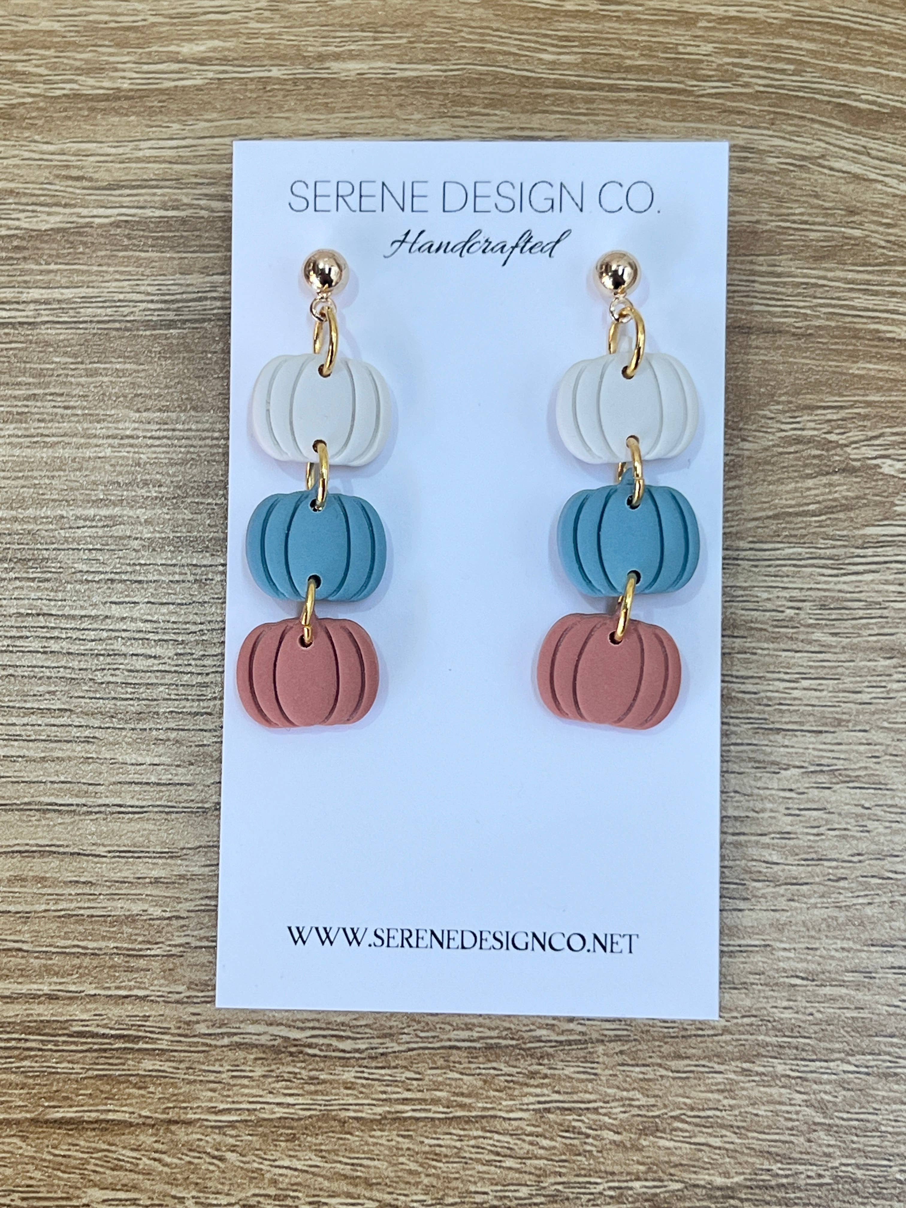 Serene Design Co. - Wholesale Dangle Earrings - Pumpkin Trio Dangles0