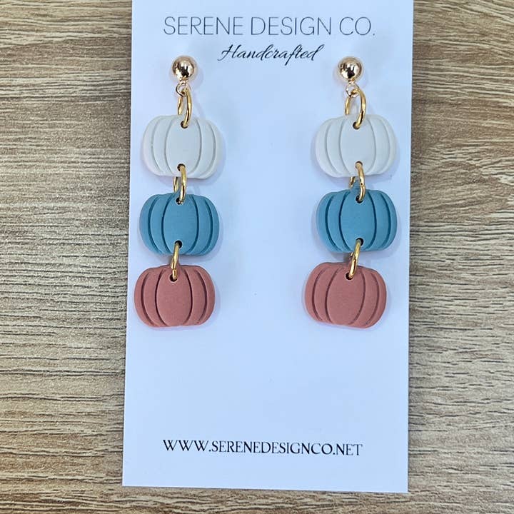 Serene Design Co. - Wholesale Dangle Earrings - Pumpkin Trio Dangles