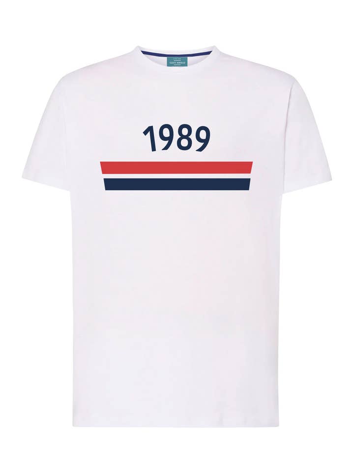 Custi Mikelo - Vente T-shirt sérigraphié – unisexe - T-shirt blanc 1989