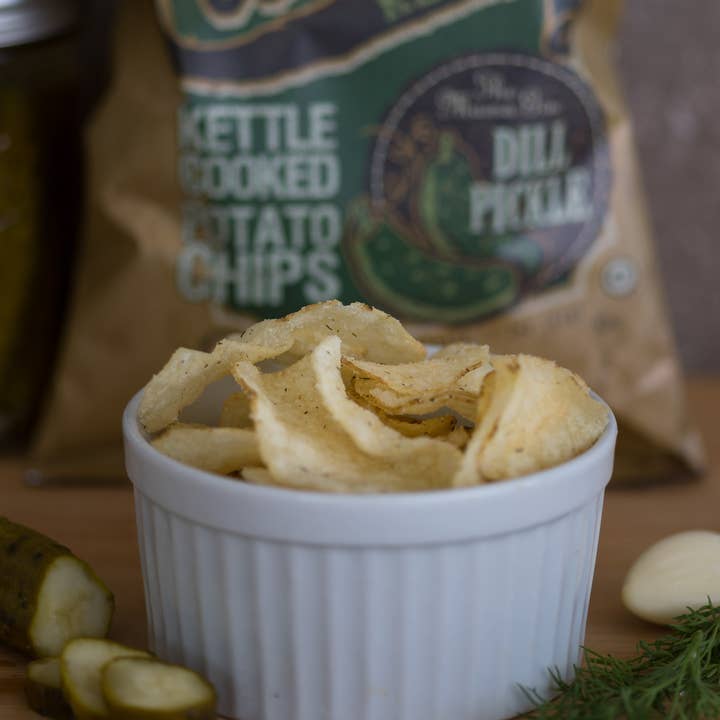 1 in 6 Snacks- Carolina Kettle chips- Rustic Roots - Wholesale Chips - 2oz Dill Pickle Chip Case(20)