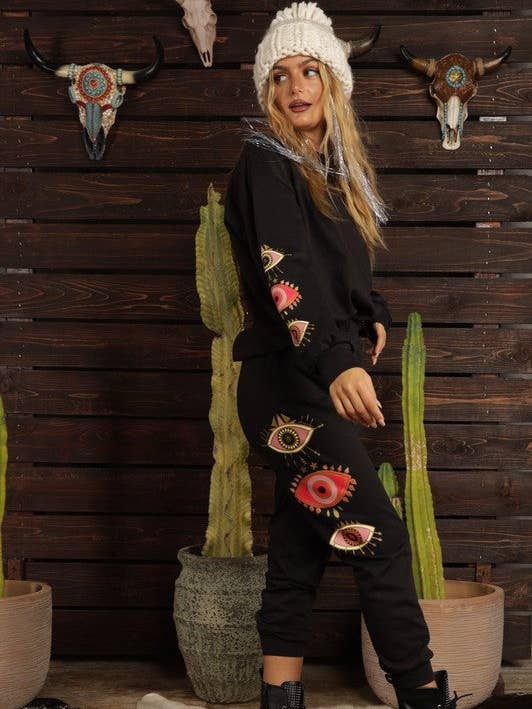 Black Red Evil Eye Sweater for wholesale by Shoes By Alexandria Brandao