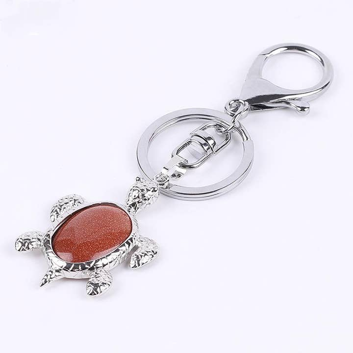 Mio Queena – Großhandel Schlüsselanhänger – Damen – Schlüsselanhänger mit Schildkrötenanhänger und eingefasstem Naturstein13
