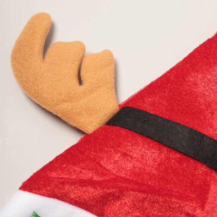 Red LED Light-Up Christmas Reindeer Santa Hat for wholesale on Faire3