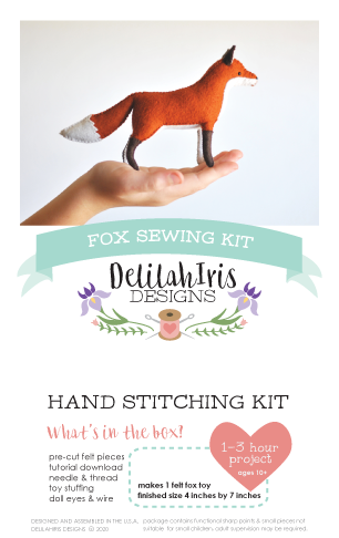 DelilahIris Designs – wholesale Sömnadskit – Felt Fox Fylld Djur-gör-det-själv-sömnadssats - unik gåva!7