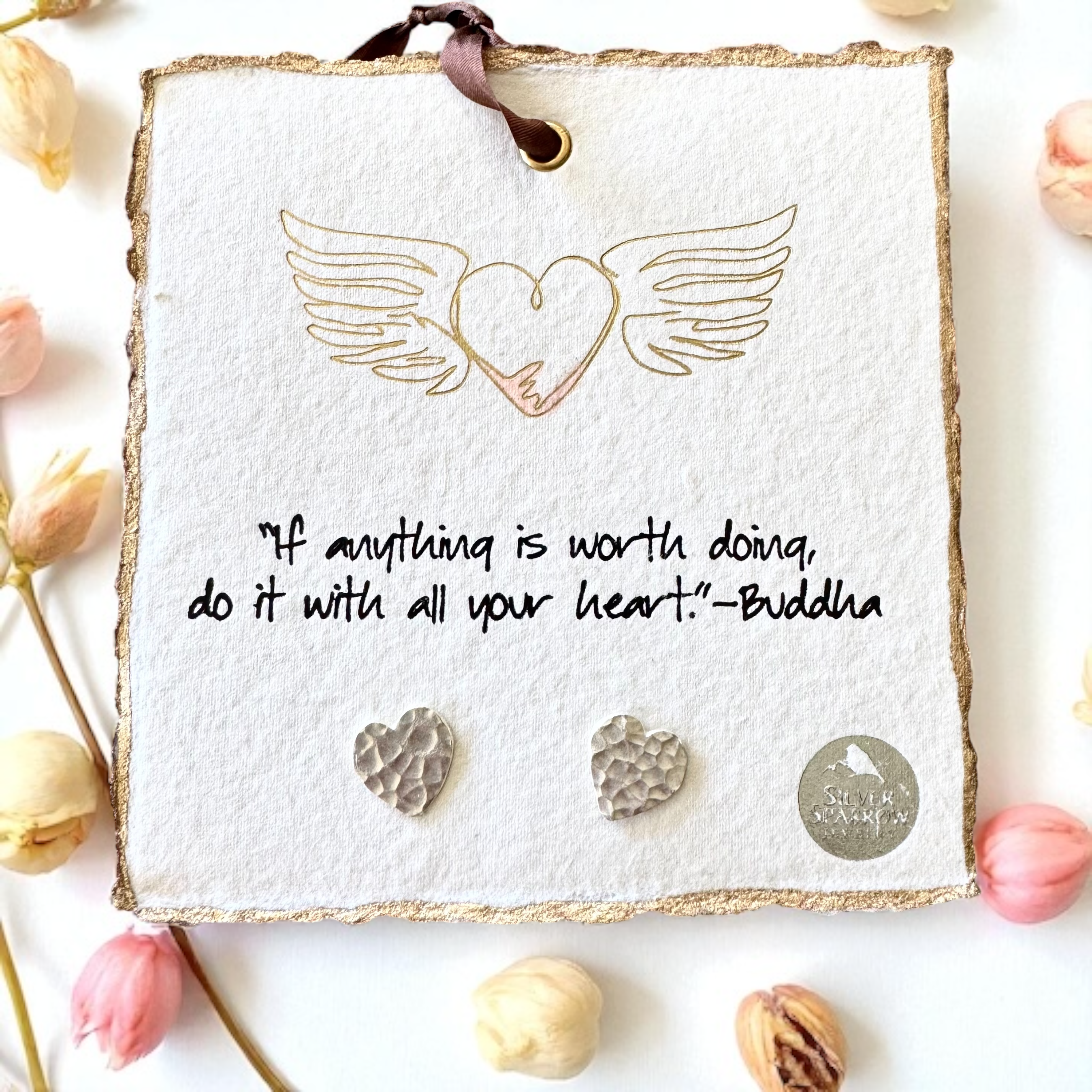 Silver Sparrow Jewelry - Wholesale Stud/Post Earrings - Sterling silver pounded stud heart earrings2