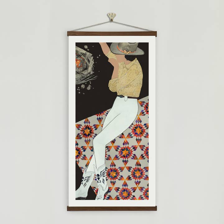 Kunsttryk | Western Cowgirl vægkunst | CAMPFIRE COWGIRL for engroshandel hos Dolan Geiman