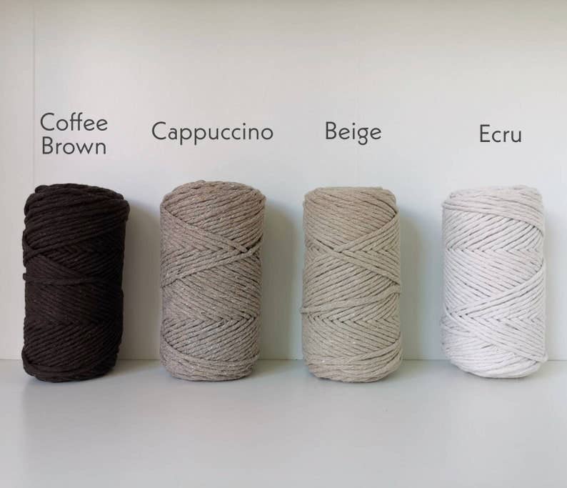 Buluty - Vente Fils à tricoter - Cordon macramé en coton super doux torsadé simple 3 mm9