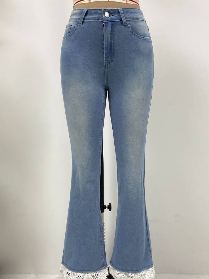Light Blue 2025 NEW European HighWaisted Flare Jeans Chic Flared Fresh for wholesale on Faire5