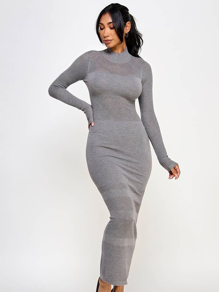 Light knitted sweater maxi dress for wholesale by Spring Haze Inc.