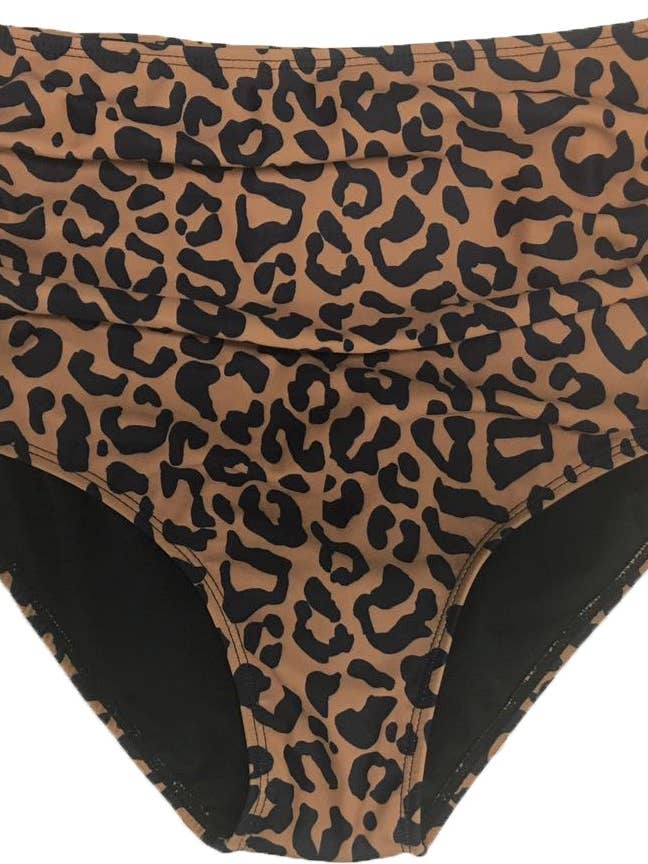 Women's Leopard Print Midi Ruched Bottom for wholesale by Coral Reef Swim