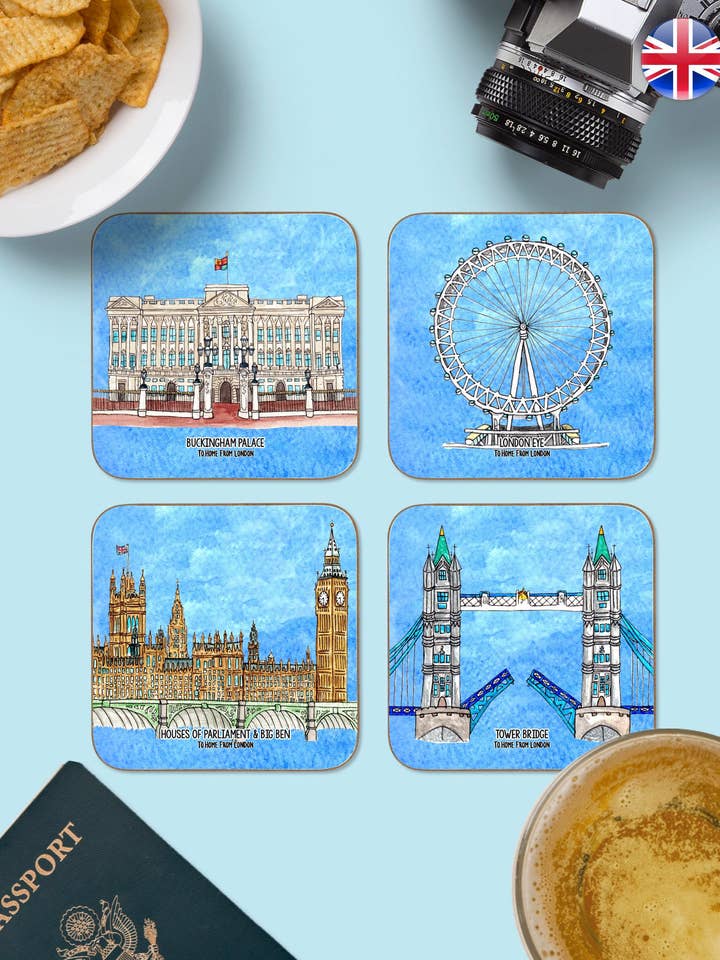 London Landmarks Coasters pour la vente par To Home From London & To Home From Where?