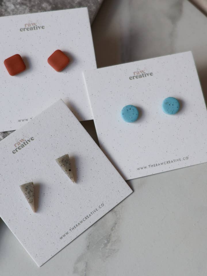 Dainty Geometric Studs for wholesale by The Raw Creative
