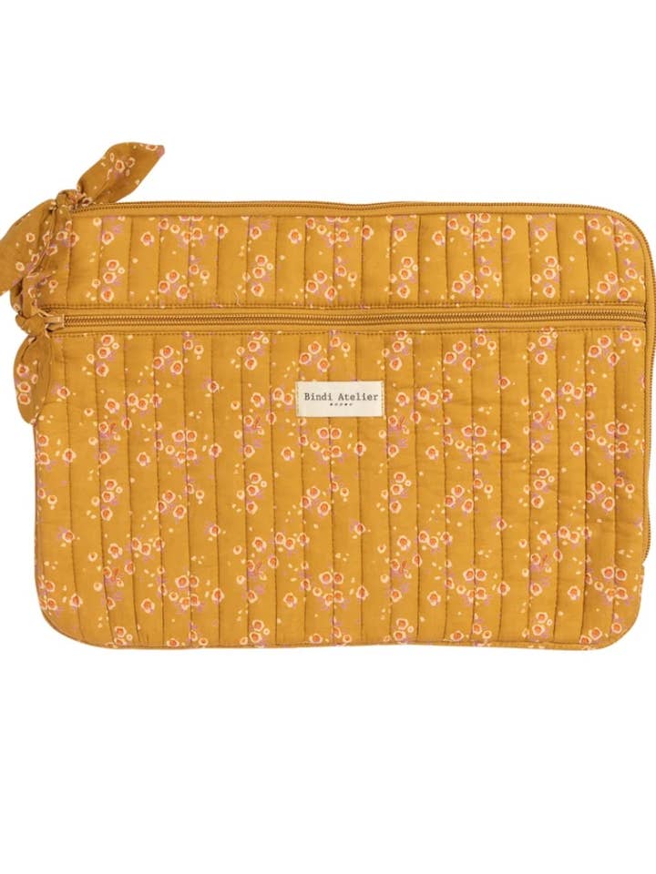 13-Zoll-Laptophülle aus Baumwolle – Itsi Khaki für den Großhandel von Bindi Atelier