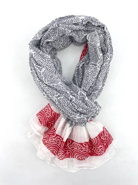Maison Unik Accessoires - Wholesale Scarf - Unisex - Scarf Cheche or Pareo 100% Indian Cotton Blockprint1