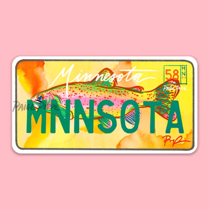 Pegatina para matrícula de «Minnesota» para venta al por mayor de Paige Poppe Art