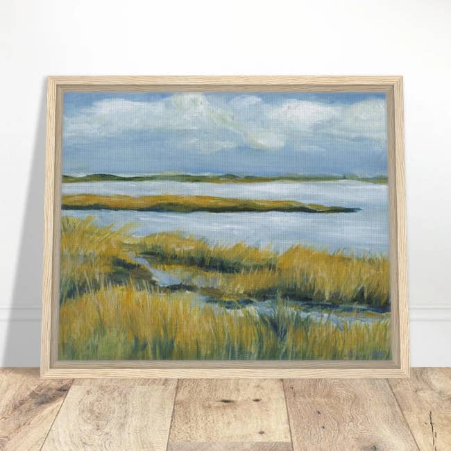 Inramad Kvällsmarsk Canvastryck | Kustkonst för wholesale av Melissa Dayton Art and Design