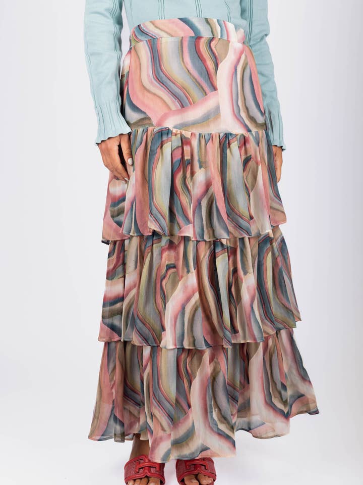 Suri Skirt (Pink Multi) for wholesale by Yakira Bella