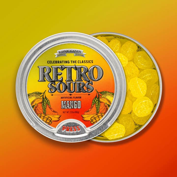 Retro Sours by Iconic Candy - Mango Flavor for wholesale by Fizz and Sweets Wholesale