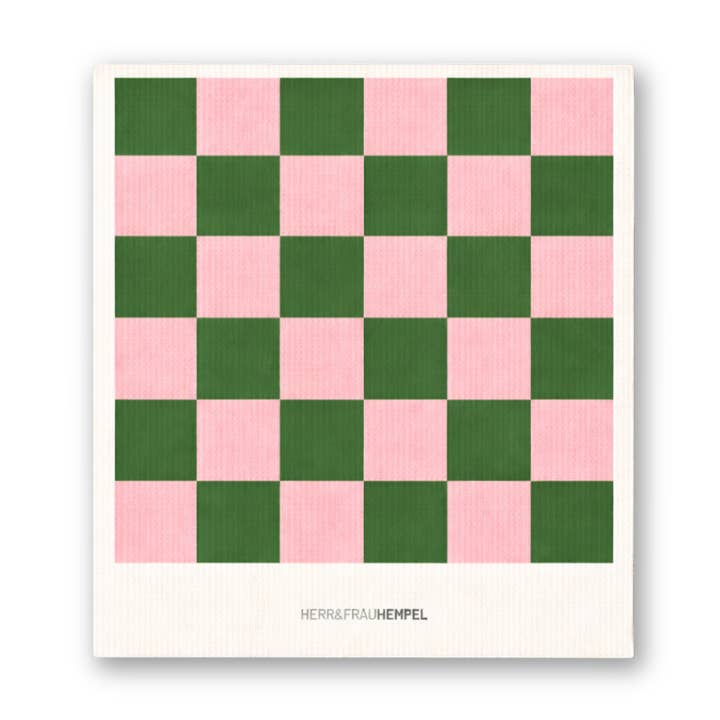 Sponsdoek met ruitpatroon in roze en groen voor wholesale door HERR&FRAUHEMPEL