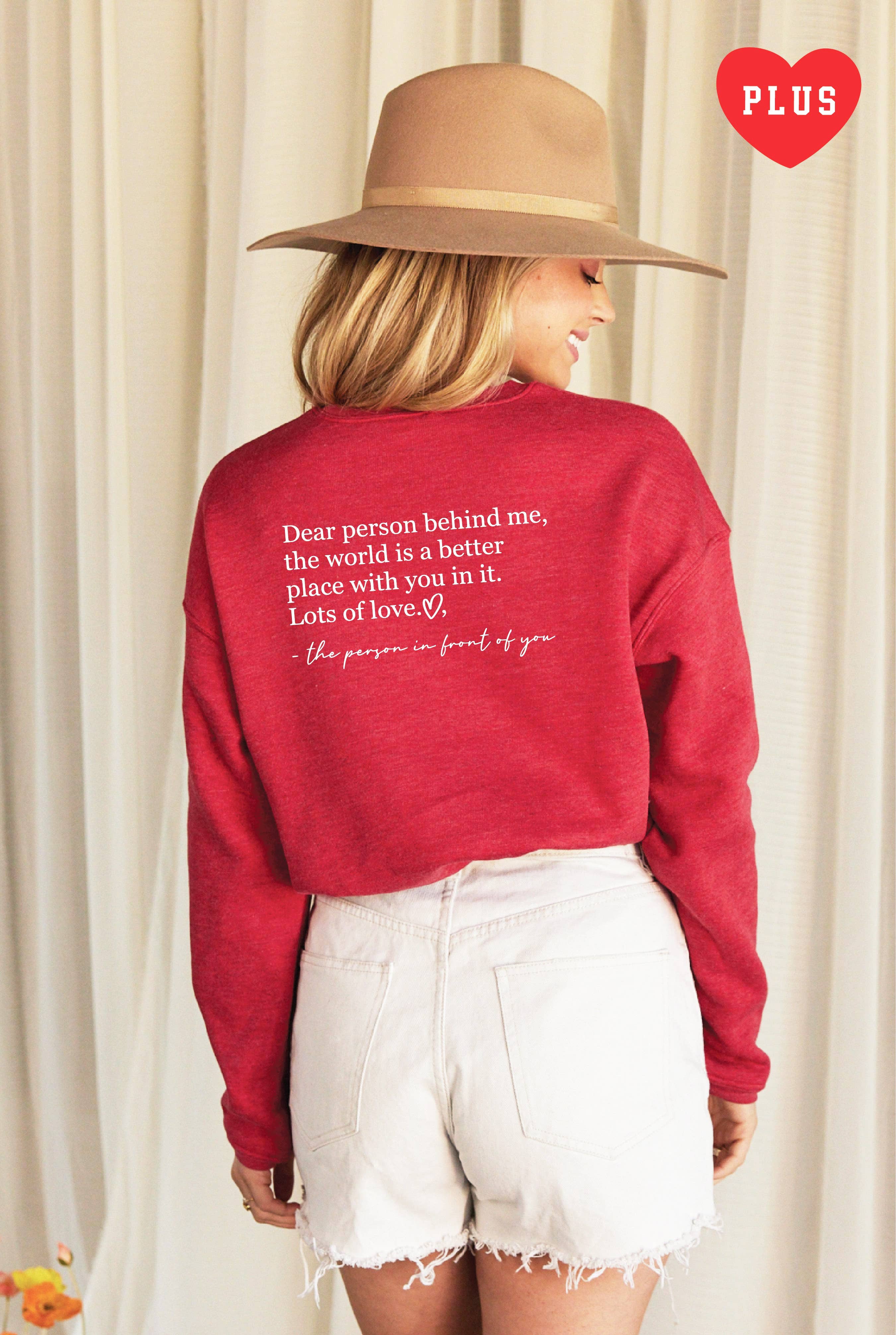 OAT COLLECTIVE - Wholesale Graphic Sweatshirt - Women's - DEAR PERSON BEHIND ME  Plus Graphic Sweatshirt13