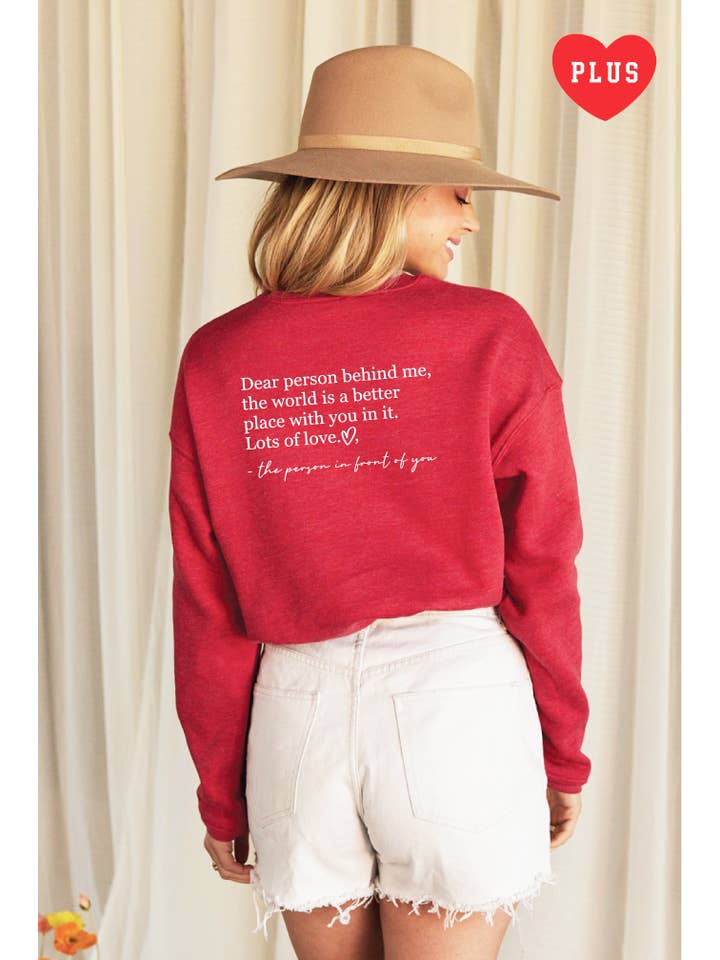OAT COLLECTIVE - Wholesale Graphic Sweatshirt - Women's - DEAR PERSON BEHIND ME Plus Graphic Sweatshirt13