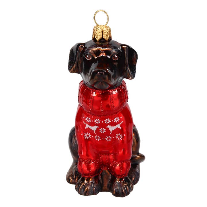 Chocolade Labrador in Noorse Trui voor wholesale door Joy To The World Collectibles