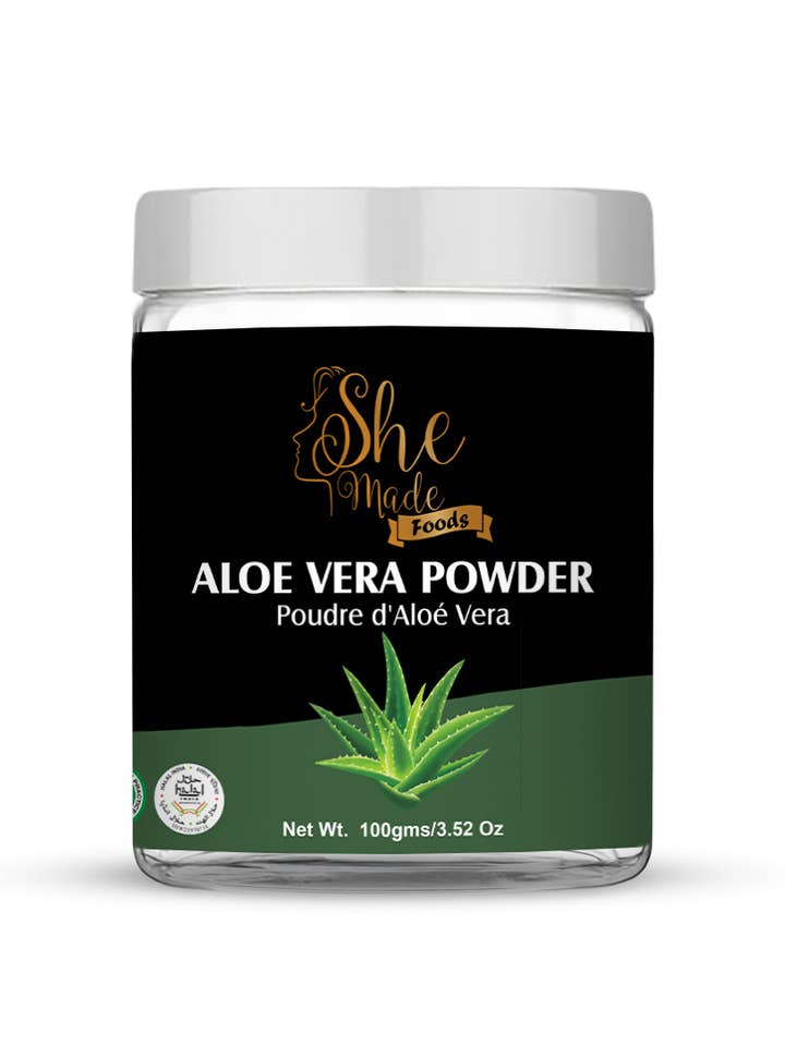 She Made Foods Aloe Vera Leaf Powder 100g Jar for wholesale by She Made